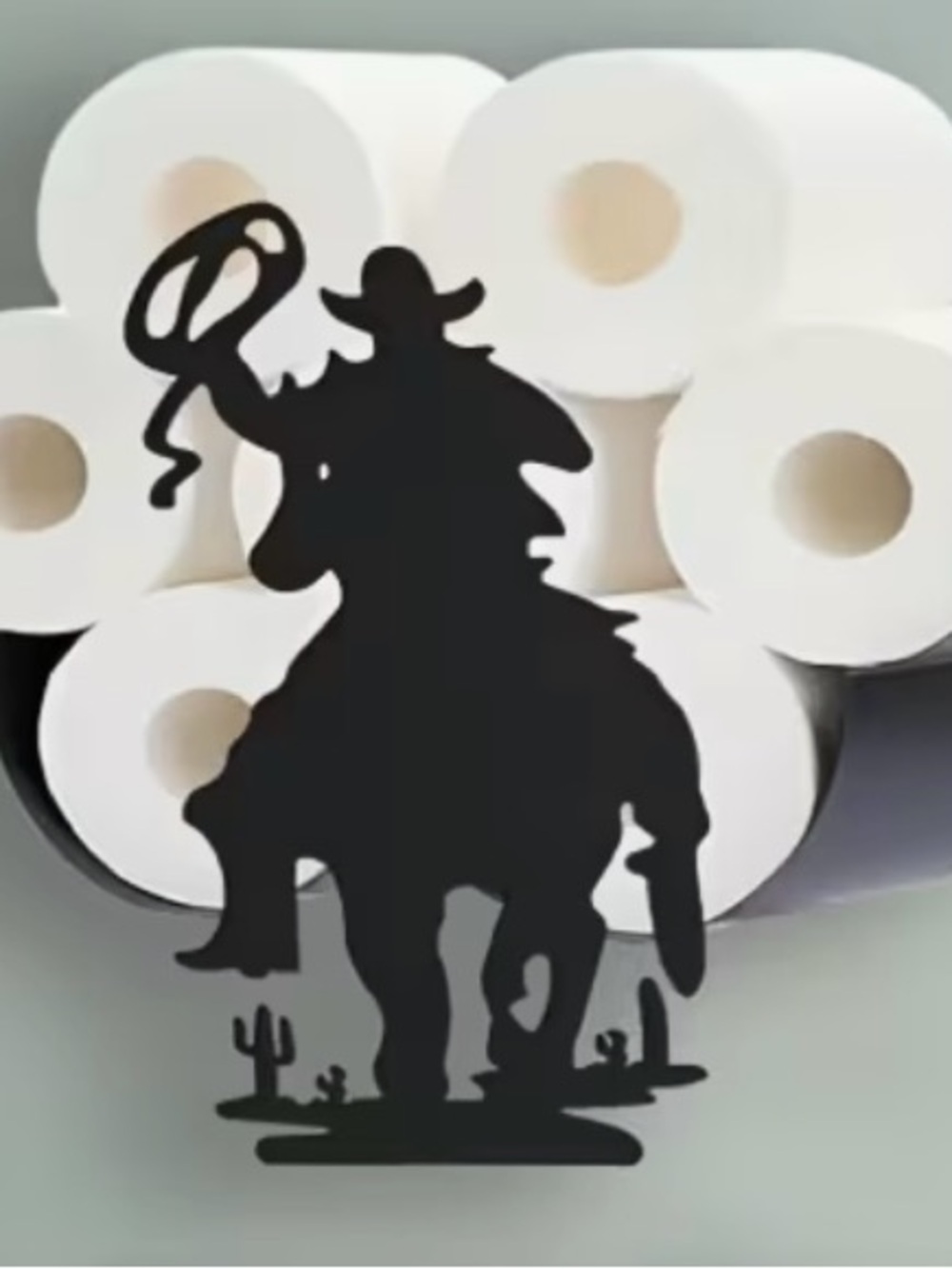 Black Cowboy Silhouette Metal Wall Decor - Western Home Accent